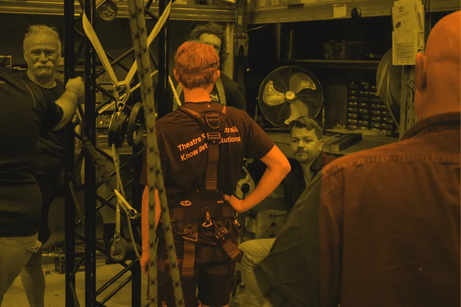 TSA service crew working through a venue inspection and maintenance routine.