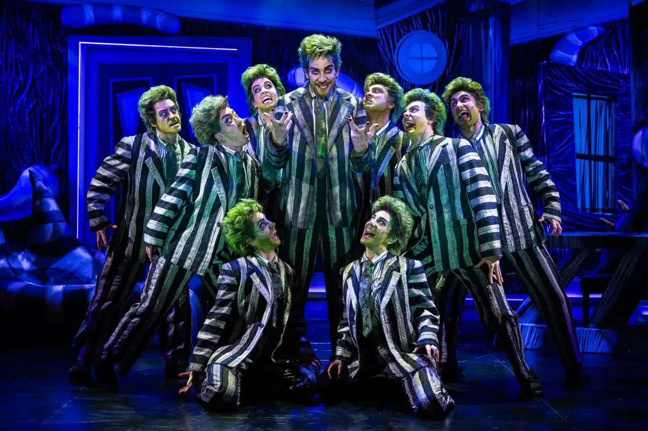 Beetlejuice The Musical on stage - drapes and soft masking made in-house by TSA
